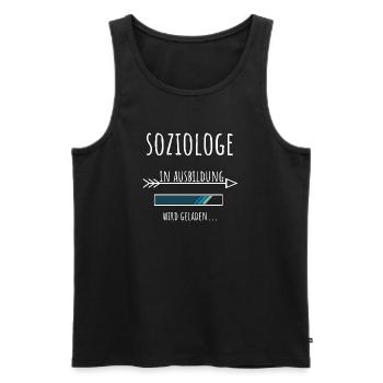 Sociologie Profession étudiante Sociologue de l’éducation - Débardeur bio Premium Homme - noir - Devant - AI Model Male 178 light (178cm)