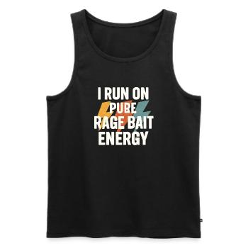 I Run on Pure Rage Energy, Funny Saying  - Men's Premium Organic Tank Top - black - Front - Michal (187cm)
