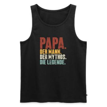 Papa L’Homme Le Mythe La Légende Rétro - Débardeur bio Premium Homme - noir - Devant - Michal (187cm)