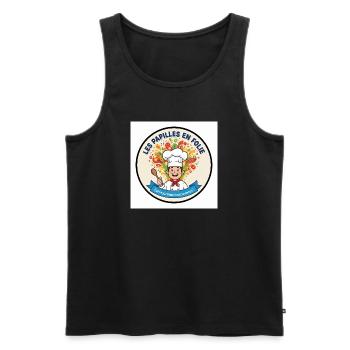 Les Papilles en Folie Colorful Chef - Männer Premium Bio Tank Top - Schwarz - Vorne - AI Model Male 178 light (178cm)