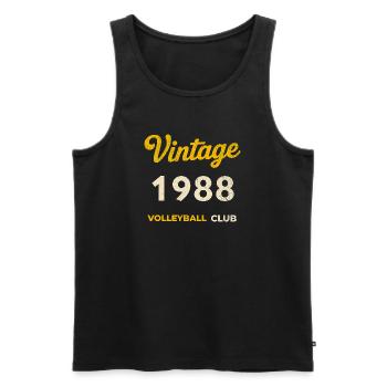 Millésime 1988 – Volleyball Club Rétro Année de naissance - Débardeur bio Premium Homme - noir - Devant - Michal (187cm)