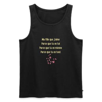 Unconditional love for my daughter - Men's Premium Organic Tank Top - black - Front - AI Model Male 178 light (178cm)