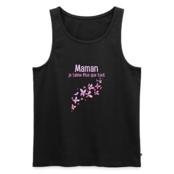 Maman Je T'aime Plus Que Tout - Débardeur bio Premium Homme - noir - Devant - Michal (187cm)