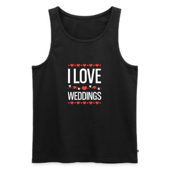 J’aime les cœurs de mariages - Débardeur bio Premium Homme - noir - Devant - AI Model Male 178 light (178cm)