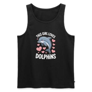 dauphin disant fille drôle dauphin cadeau - Débardeur bio Premium Homme - noir - Devant - Michal (187cm)