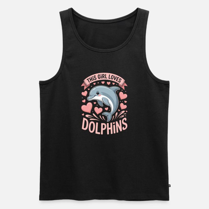 Delfin Spruch Mädchen Lustiges Delfin Geschenk - Männer Premium Bio Tank Top - Schwarz