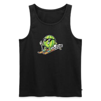 Wassermelone Auf Skiern Mit Sonnenbrille - Männer Premium Bio Tank Top - Schwarz - Vorne - Michal (187cm)