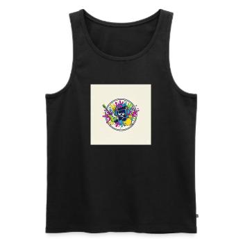 Colorful Cartoon Music Logo - Men's Premium Organic Tank Top - black - Front - Michal (187cm)