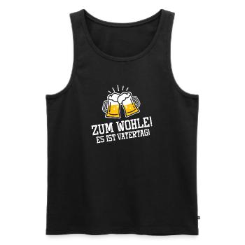 Zum wohle es ist Vatertag / Prost, Bier - Männer Premium Bio Tank Top - Schwarz - Vorne - AI Model Male 178 light (178cm)
