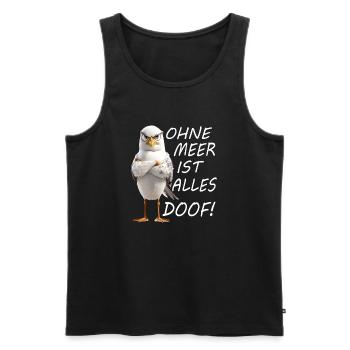 Ohne Meer ist Alles Doof - Männer Premium Bio Tank Top - Schwarz - Vorne - AI Model Male 178 light (178cm)