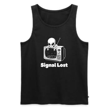 Signal Lost Alien TV - Men's Premium Organic Tank Top - black - Front - AI Model Male 178 light (178cm)