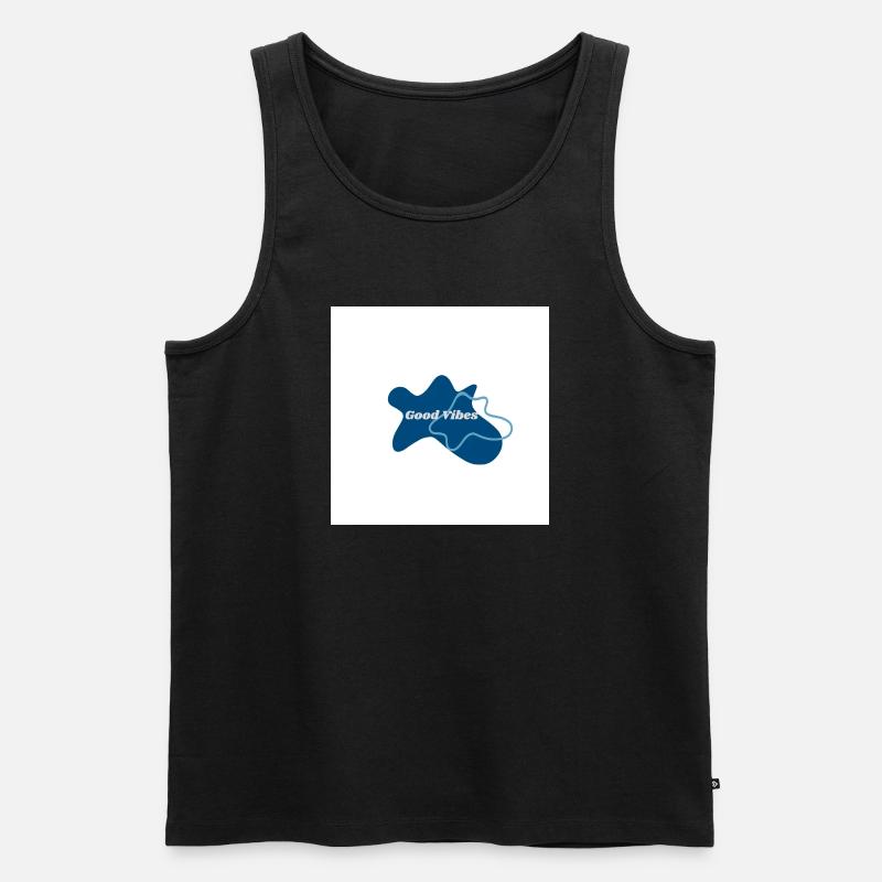 Gute Vibes Blau Logo - Männer Premium Bio Tank Top - Schwarz