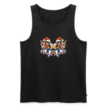 Monkey Christmas Unicorn Christmas Party - Men's Premium Organic Tank Top - black - Front - AI Model Male 178 light (178cm)