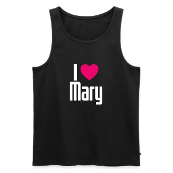 J’aime Marie Coeur Rose J’aime Marie - Débardeur bio Premium Homme - noir - Devant - Michal (187cm)