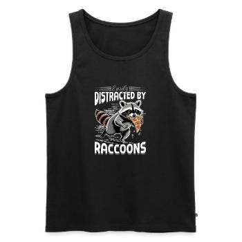 Funny Raccoon - Männer Premium Bio Tank Top - Schwarz - Vorne - Michal (187cm)