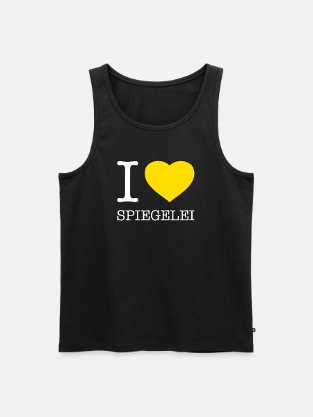 I love Spiegelei - Männer Premium Bio Tank Top - Schwarz