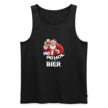 Ho ho Apporte-moi une bière Père Noël - Débardeur bio Premium Homme - noir - Devant - Michal (187cm)