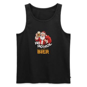 Ho ho Apporte-moi une bière Père Noël - Débardeur bio Premium Homme - noir - Devant - Michal (187cm)