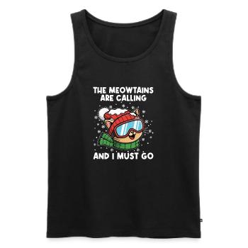 Apres Ski Meowtains Are Calling And I Must Go - Men's Premium Organic Tank Top - black - Front - AI Model Male 178 light (178cm)