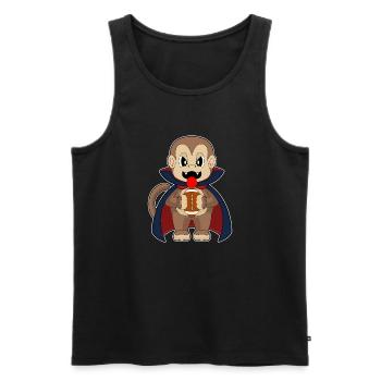 Singe Halloween Football Américain - Débardeur bio Premium Homme - noir - Devant - Michal (187cm)