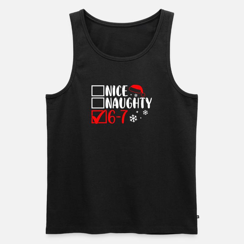 Funny Christmas Nice Naughty 67 - Männer Premium Bio Tank Top - Schwarz