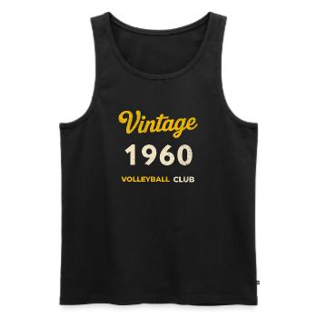 Vintage 1960 – Club de volley-ball Rétro Année de naissance - Débardeur bio Premium Homme - noir - Devant - Michal (187cm)