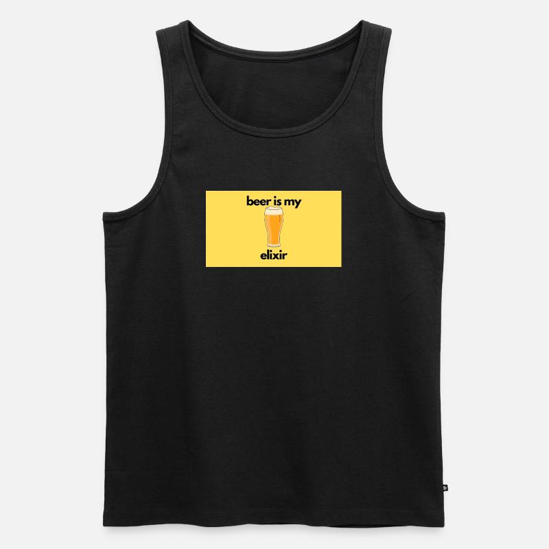 Bier Elixier – Glas Design - Männer Premium Bio Tank Top - Schwarz