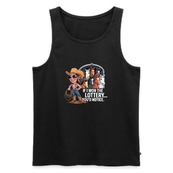 Funny If I Won The Lottery You’d Notice Yacht boat - Männer Premium Bio Tank Top - Schwarz - Vorne - Michal (187cm)
