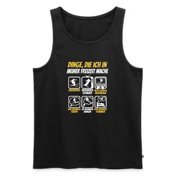 Skifahren Skifahrer Ski Wintersport Lustig - Männer Premium Bio Tank Top - Schwarz - Vorne - Michal (187cm)