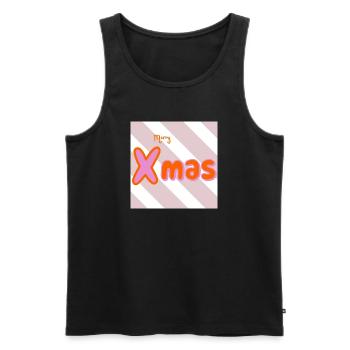 Merry Xmas Groovy Typo - Men's Premium Organic Tank Top - black - Front - Michal (187cm)