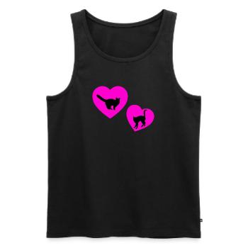 feline - Men's Premium Organic Tank Top - black - Front - AI Model Male 178 light (178cm)