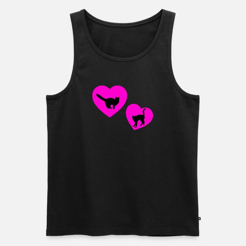 Katzen - Männer Premium Bio Tank Top - Schwarz