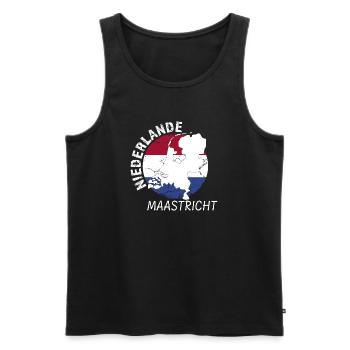Maastricht - Männer Premium Bio Tank Top - Schwarz - Vorne - AI Model Male 178 light (178cm)