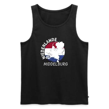Middelburg - Männer Premium Bio Tank Top - Schwarz - Vorne - AI Model Male 178 light (178cm)