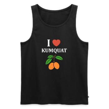 J'aime Kumquat et ses fruits orange - Débardeur bio Premium Homme - noir - Devant - Michal (187cm)