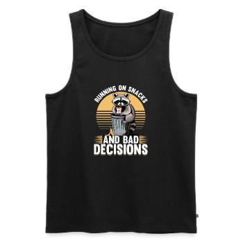 Funny Raccoon - Männer Premium Bio Tank Top - Schwarz - Vorne - Michal (187cm)