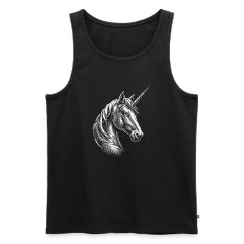 Licorne Poney Cavalier Chevaux Équitation Licornes - Débardeur bio Premium Homme - noir - Devant - AI Model Male 178 light (178cm)