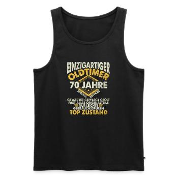 70 Years Unique Classic 70th Birthday - Men's Premium Organic Tank Top - black - Front - Michal (187cm)