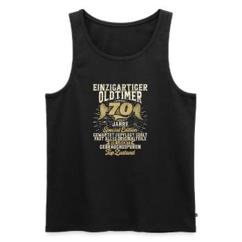 70 Years Unique Classic 70th Birthday - Men's Premium Organic Tank Top - black - Front - Michal (187cm)