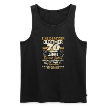 70 Years Unique Classic 70th Birthday - Men's Premium Organic Tank Top - black - Front - Michal (187cm)