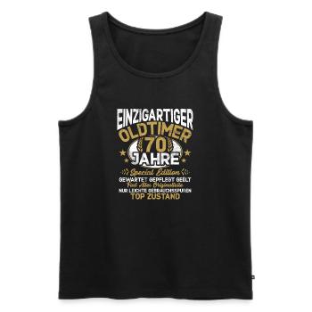 70 Years Unique Classic 70th Birthday - Men's Premium Organic Tank Top - black - Front - Michal (187cm)