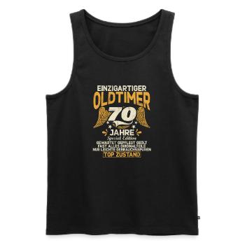 70 Years Unique Classic 70th Birthday - Men's Premium Organic Tank Top - black - Front - Michal (187cm)