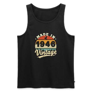 80 Jahre 1946 Vintage Retro Geburtstagsgeschenk - Männer Premium Bio Tank Top - Schwarz - Vorne - Michal (187cm)
