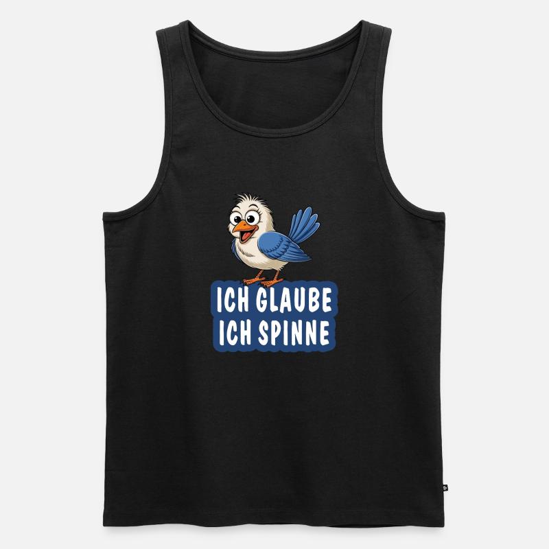 ICH GLAUBE ICH SPINNE - Männer Premium Bio Tank Top - Schwarz