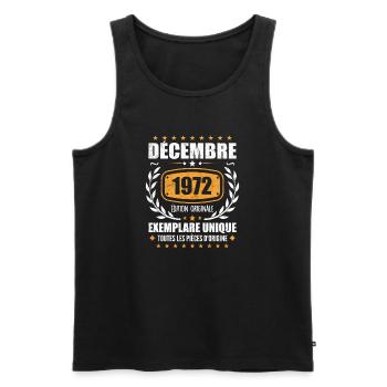 Décembre 1972 Anniversaire - Nées En Décembre 1972 - Débardeur bio Premium Homme - noir - Devant - Michal (187cm)