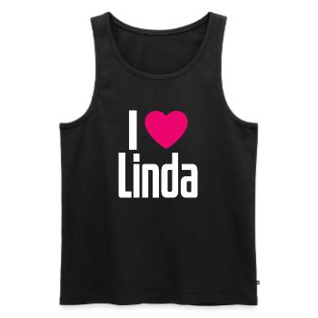 I Love Linda Pinkes Herz Ich liebe Linda - Männer Premium Bio Tank Top - Schwarz - Vorne - AI Model Male 178 light (178cm)