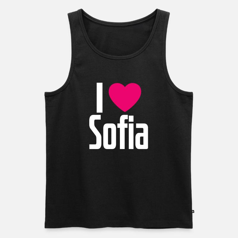 J’aime Sofia Coeur rose J’aime Sofia - Débardeur bio Premium Homme - noir
