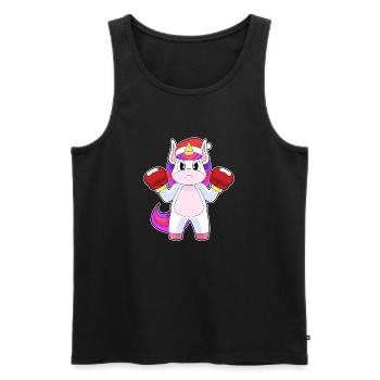Einhorn Weihnachten Boxen - Männer Premium Bio Tank Top - Schwarz - Vorne - Michal (187cm)