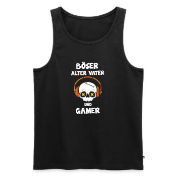 Fête des Pères Père Gamer Jeux Vidéo Papa - Débardeur bio Premium Homme - noir - Devant - Michal (187cm)