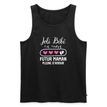 Humor Paar Schwangerschaft - Pretty Baby In Progress Zukunft - Männer Premium Bio Tank Top - Schwarz - Vorne - AI Model Male 178 light (178cm)